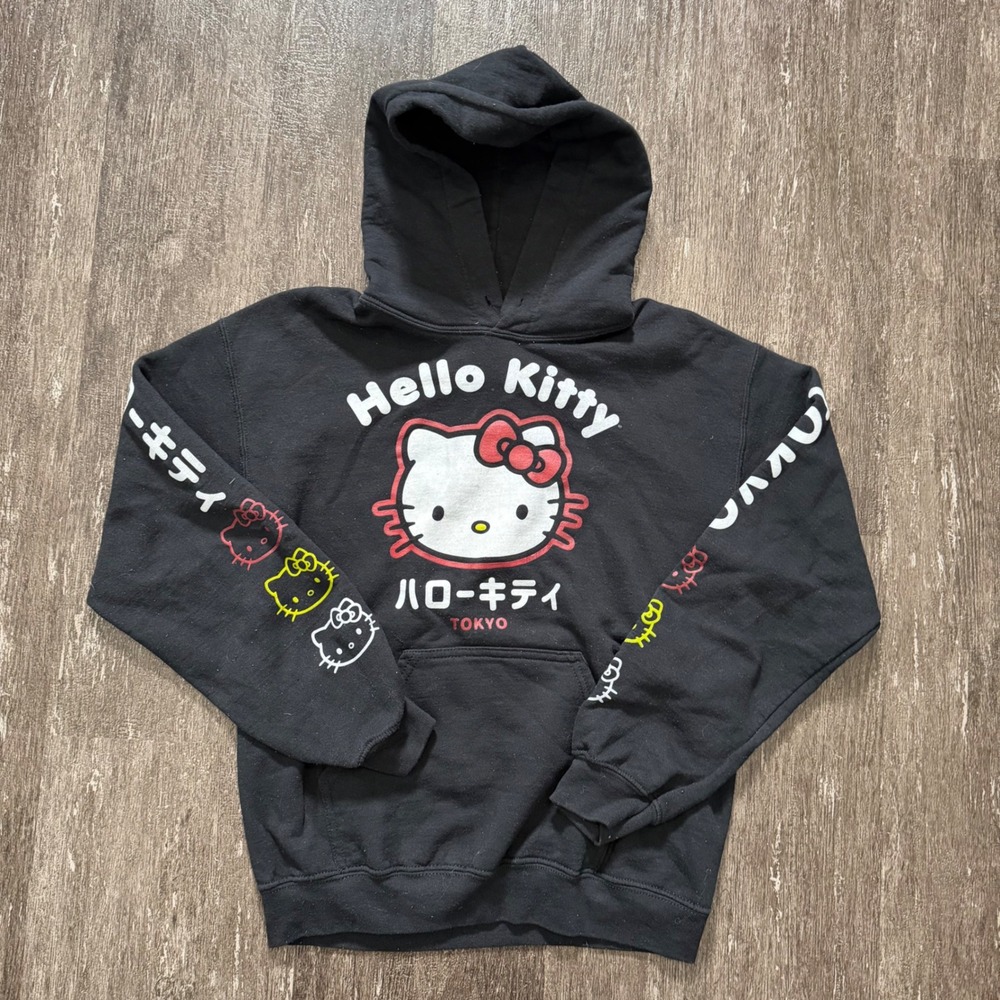 Hello Kitty Tokyo Graphic Hoodie Black Long Sleeve Women's S